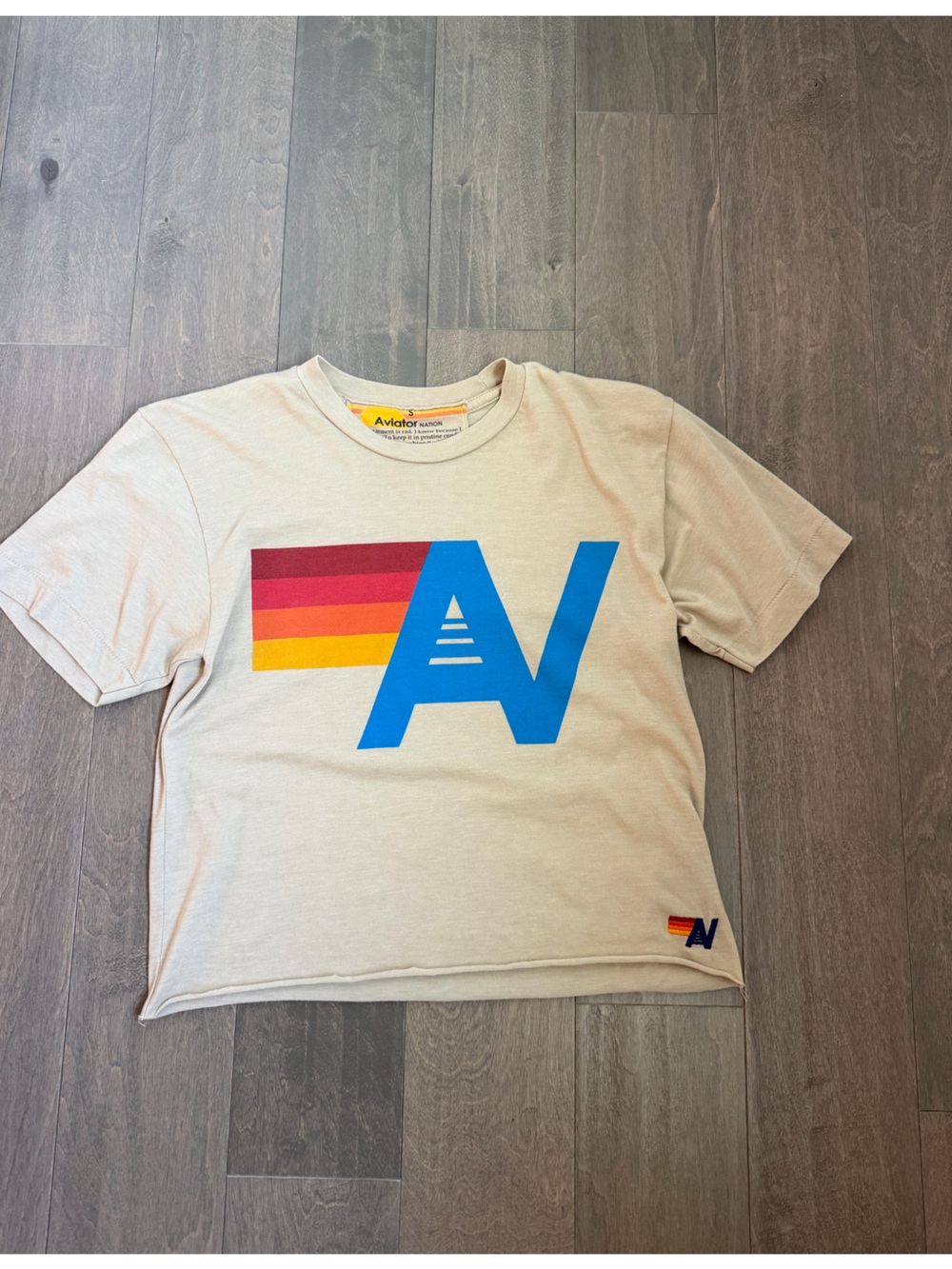 Aviator Nation Logo Boyfriend Tee Womens Small